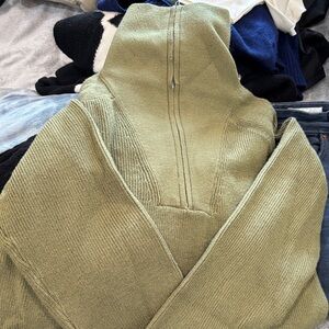 Wayf Olive Green Long Sleeve Sweater Dress